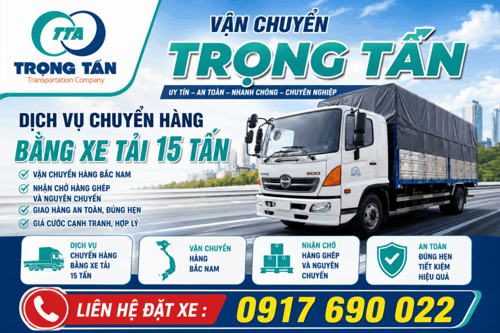 Cho thuê xe tải 15 tấn Đồng Nai đi Hưng Yên chuyên vận chuyển hàng công nghiệp, máy móc, vật liệu xây dựng, hàng pallet, giao nhận nhanh chóng, an toàn và đúng hẹn. cho-thue-xe-tai-15-tan-dong-nai-di-hung-yen