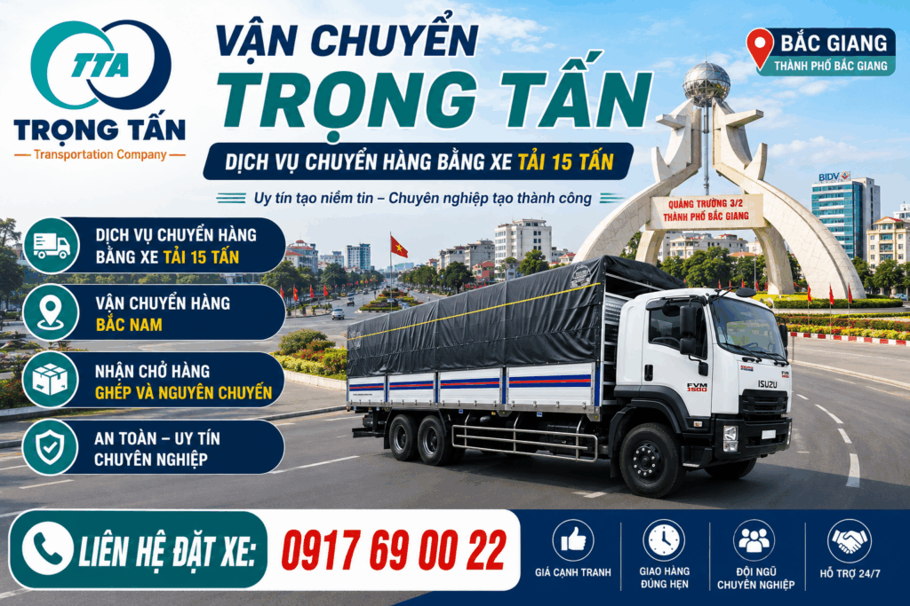 Dịch vụ cho thuê xe tải 15 tấn Đồng Nai đi Bắc Giang chuyên nghiệp, vận chuyển hàng hóa an toàn, giao nhận đúng hẹn, giá cước cạnh tranh toàn quốc. cho-thue-xe-tai-15-tan-dong-nai-di-bac-giang