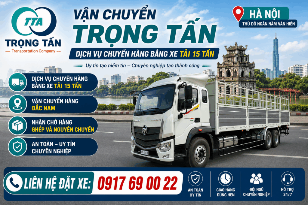 Dịch vụ cho thuê xe tải 15 tấn Đồng Nai đi Hà Nội chuyên vận chuyển hàng công nghiệp, máy móc, vật liệu xây dựng và hàng sản xuất an toàn, đúng tiến độ cho-thue-xe-tai-15-tan-dong-nai-di-ha-noi