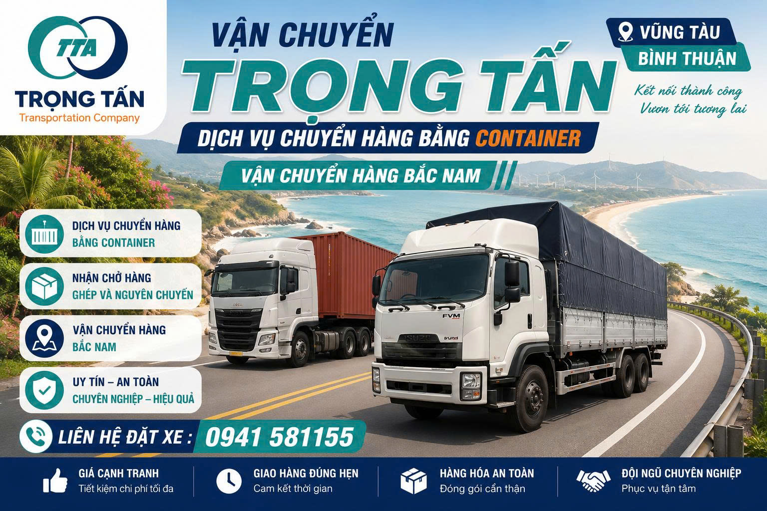 Dịch vụ cho thuê xe đầu kéo container chở hàng hóa uy tín từ Bà Rịa Vũng Tàu đi Bình Thuận, đảm bảo tiến độ giao hàng nhanh chóng, an toàn và tối ưu chi phí. Cho-thue-xe-dau-keo-container-cho-hang-Vung-Tau-Binh-Thuan