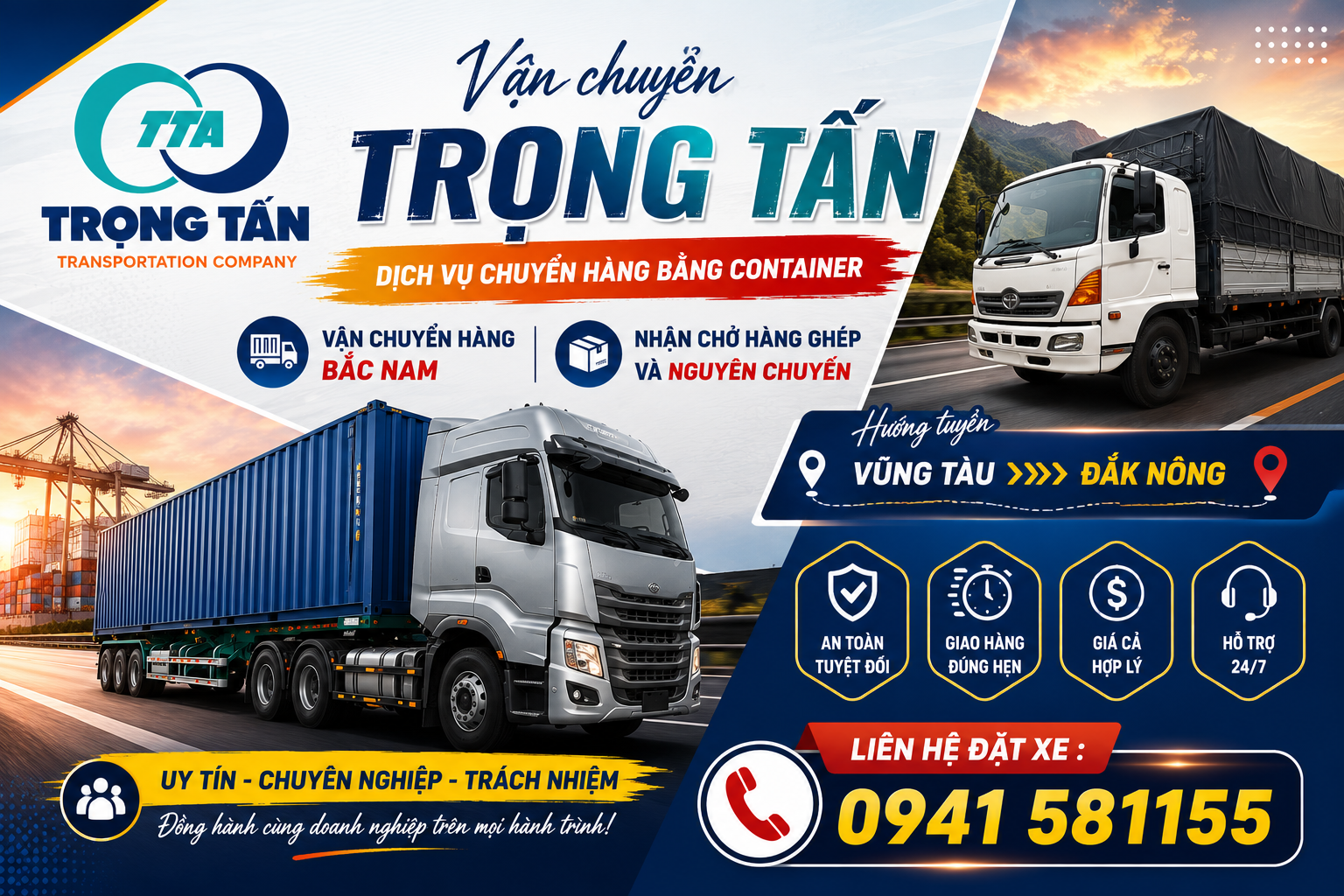 Chuyên cho thuê xe đầu kéo container chở hàng từ Vũng Tàu đi Đắk Nông, đáp ứng đa dạng chủng loại cont, gia cố cẩn thận và cam kết vận chuyển an toàn trên mọi hành trình Cho-thue-xe-dau-keo-container-cho-hang-Vung-Tau-Đắk-Nông