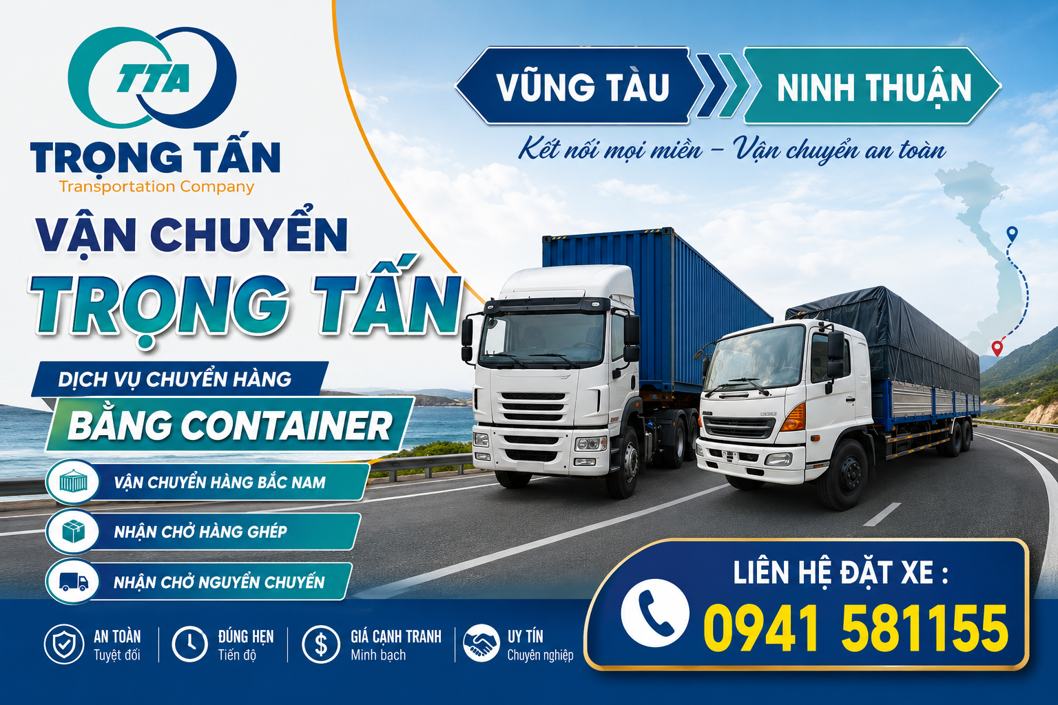 Dịch vụ cho thuê xe đầu kéo container chở hàng hóa uy tín từ Bà Rịa Vũng Tàu đi Ninh Thuận, đảm bảo tiến độ giao hàng nhanh chóng, an toàn và tối ưu chi phí. Cho-thue-xe-dau-keo-container-cho-hang-Vung-Tau-Ninh-Thuan