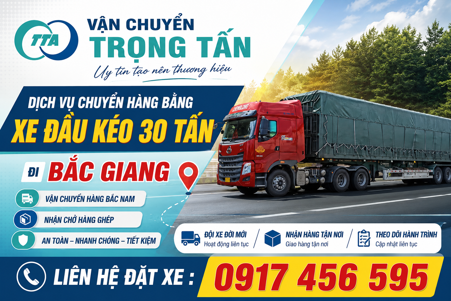 Xe đầu kéo 30 tấn vận chuyển hàng từ Đồng Nai đi Bắc Giang nhận chở container, máy móc, hàng công nghiệp, giao nhận tận nơi, đúng tiến độ, chi phí hợp lý. cho-thue- xe-dau-keo-van-chuyen-hang-dong-nai-di-bac-giang