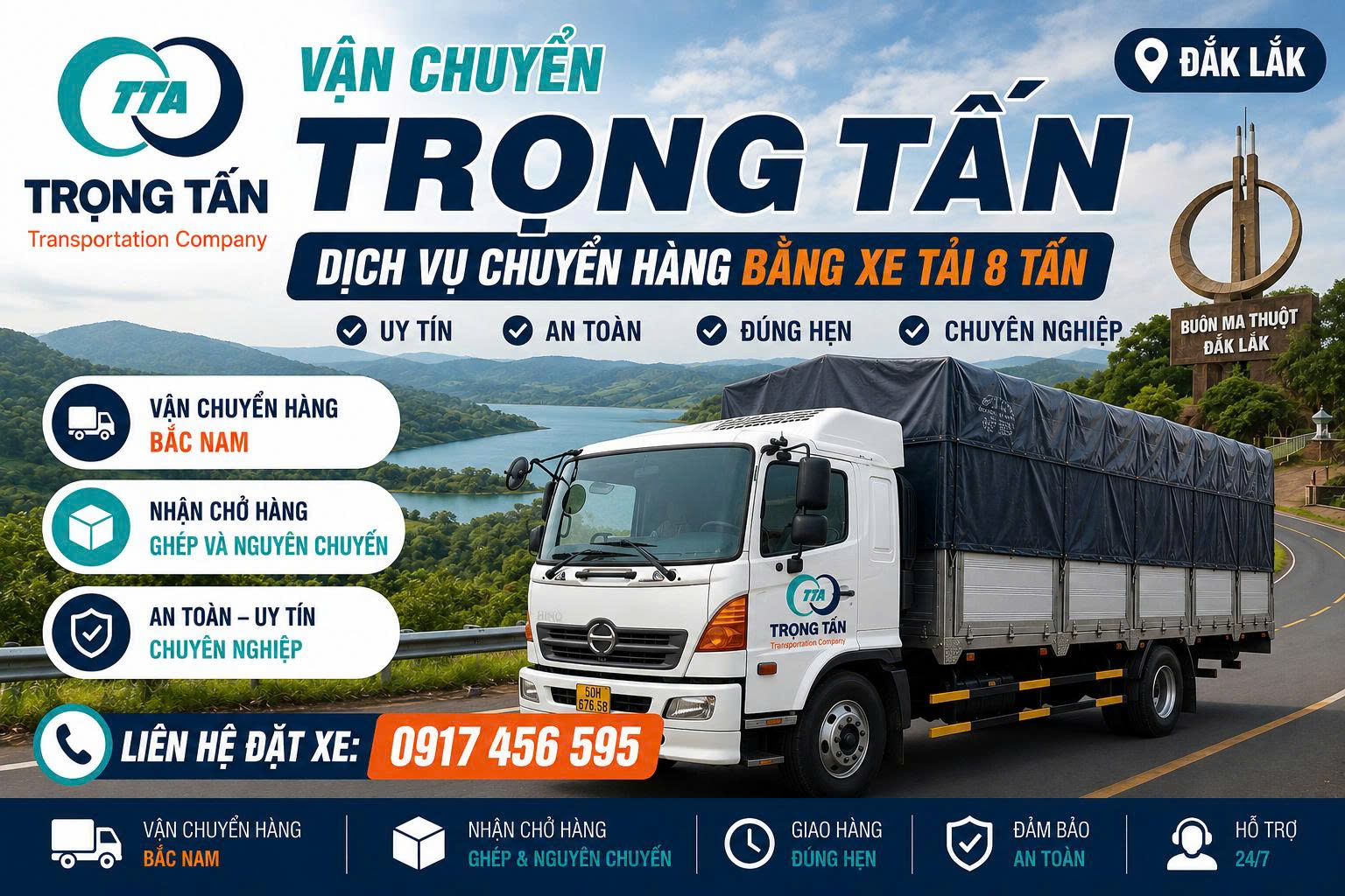 Dịch vụ cho thuê xe tải 8 tấn Đồng Nai đi Đắk Lắk nhận vận chuyển đa dạng hàng hóa, giao nhận tận nơi, đúng tiến độ, đảm bảo an toàn với chi phí hợp lý. cho-thue-xe-tai-8-tan-dong-nai-di-dak-lak
