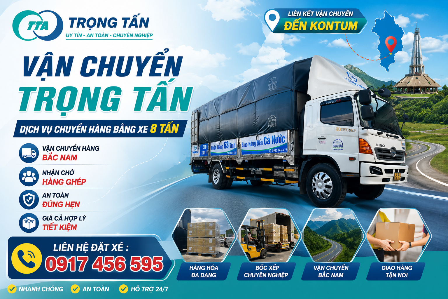 Cho thuê xe tải 8 tấn Đồng Nai đi Kon Tum vận chuyển hàng nhanh, nhận hàng khu công nghiệp, giao tận nơi, giá cạnh tranh, an toàn, đúng hẹn. cho-thue-xe-tai-8-tan-dong-nai-di-kon-tum