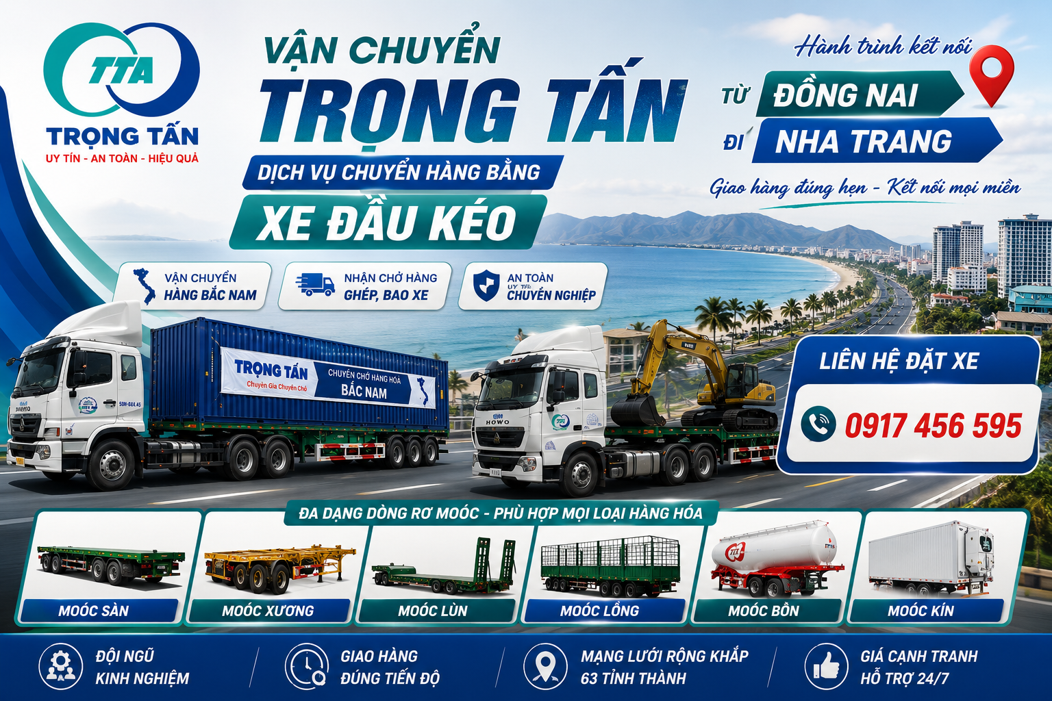 Cho thuê xe đầu kéo chở hàng Đồng Nai đi Nha Trang chuyên vận chuyển máy móc, hàng công nghiệp, vật liệu xây dựng, hàng ghép và nguyên chuyến đúng tiến độ. cho-thue-xe-dau-keo-cho-hang-dong-nai-di-nha-trang
