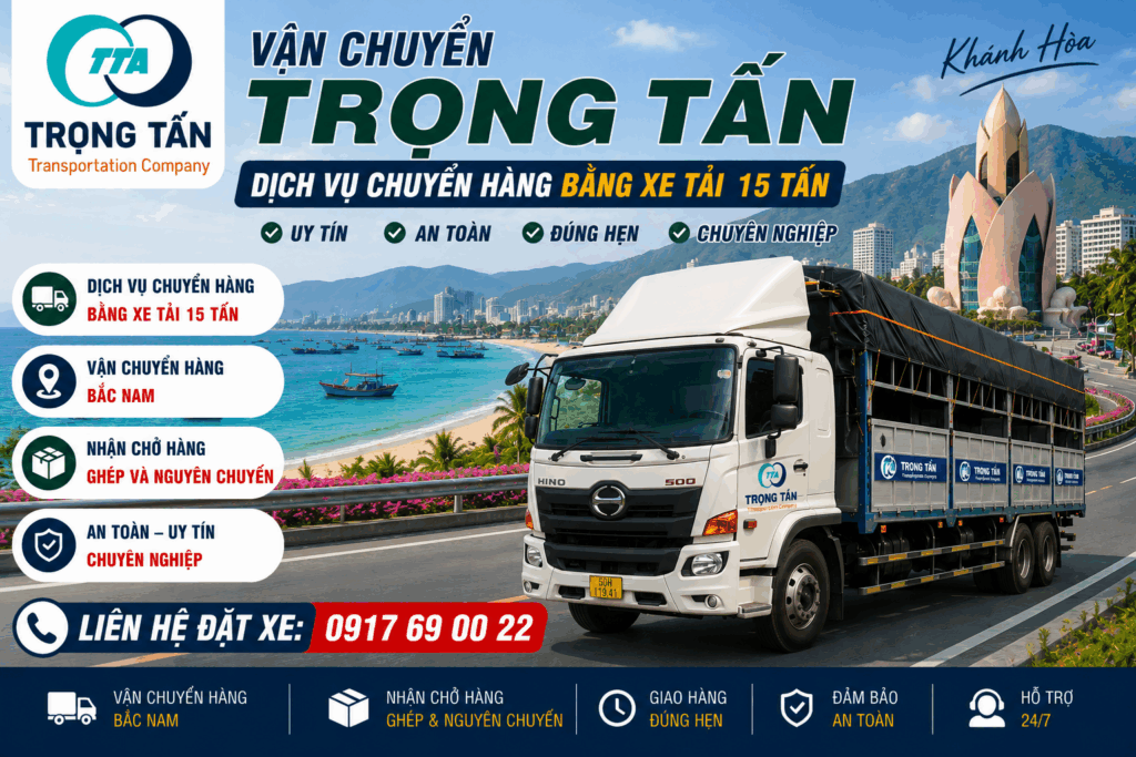Cho thuê xe tải 15 tấn Đồng Nai đi Khánh Hòa