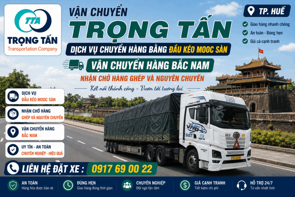 Xe đầu kéo mooc sàn nhận vận chuyển máy móc, kết cấu thép, thiết bị công trình và hàng quá khổ từ Tây Ninh đi Huế với lịch xe thường xuyên. cho-thue-xe-dau-keo-mooc-san-tay-ninh-di-hue-van-chuyen-hang-sieu-truong