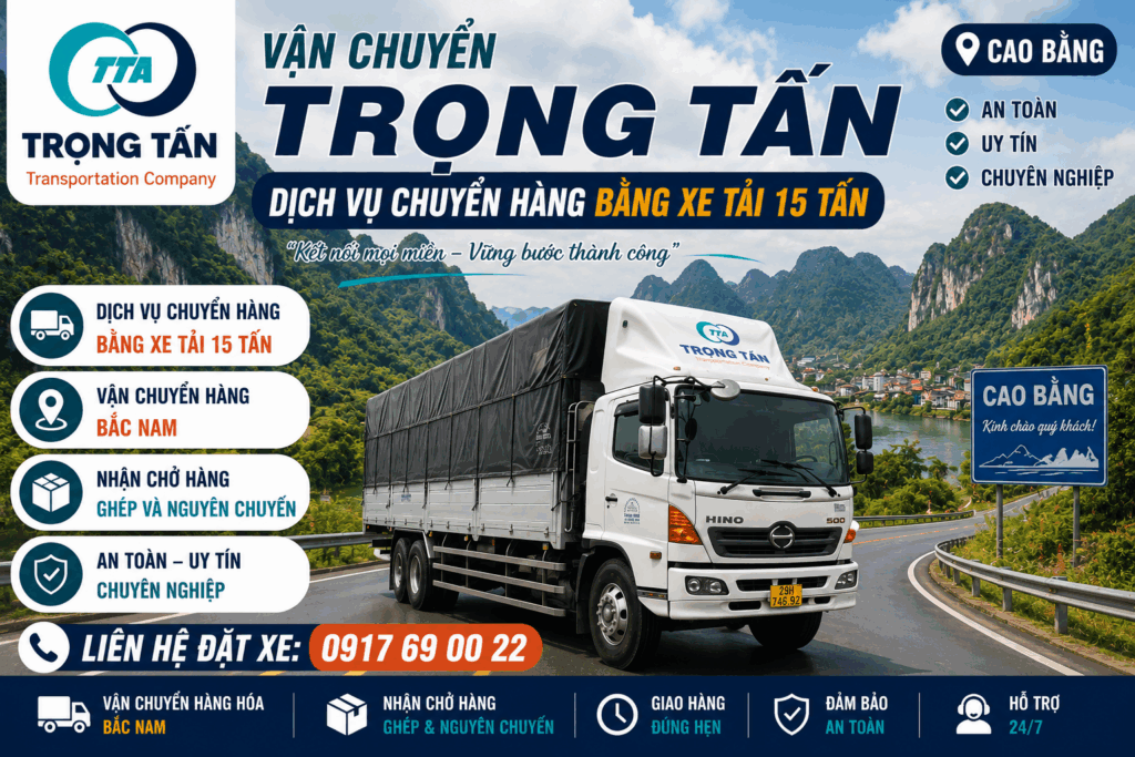 Cho thuê xe tải 15 tấn Tây Ninh đi Cao Bằng chuyên vận chuyển hàng công nghiệp, máy móc, vật liệu xây dựng, hàng tiêu dùng an toàn, giao nhận đúng tiến độ cho-thue-xe-tai-15-tan-tay-ninh-di-cao-bang
