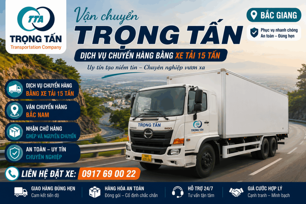 Dịch vụ cho thuê xe tải 15 tấn Tây Ninh đi Bắc Giang chuyên chở hàng công nghiệp, hàng sản xuất, máy móc, vật tư và hàng ghép với lịch xe chạy hằng ngày. cho-thue-xe-tai-15-tan-tay-ninh-di-bac-giang-van-chuyen-gia-tot