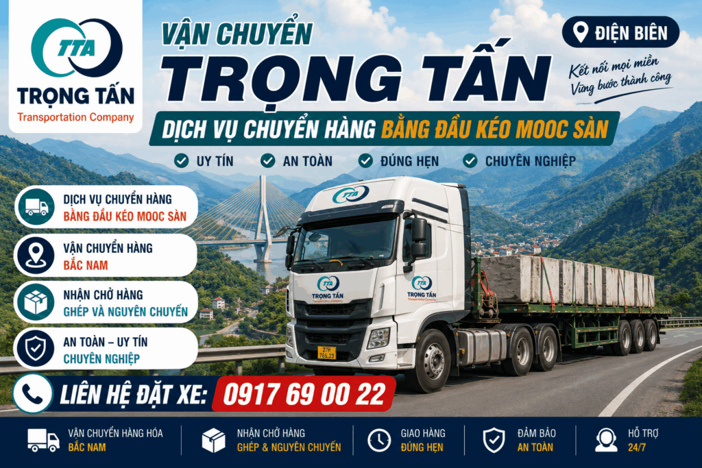 Cho thuê xe đầu kéo mooc sàn Tây Ninh đi Điện Biên chuyên vận chuyển máy móc thiết bị công nghiệp kết cấu thép hàng siêu trường siêu trọng an toàn đúng tiến độ cho-thue-xe-dau-keo-mooc-san-tay-ninh-di-dien-bien