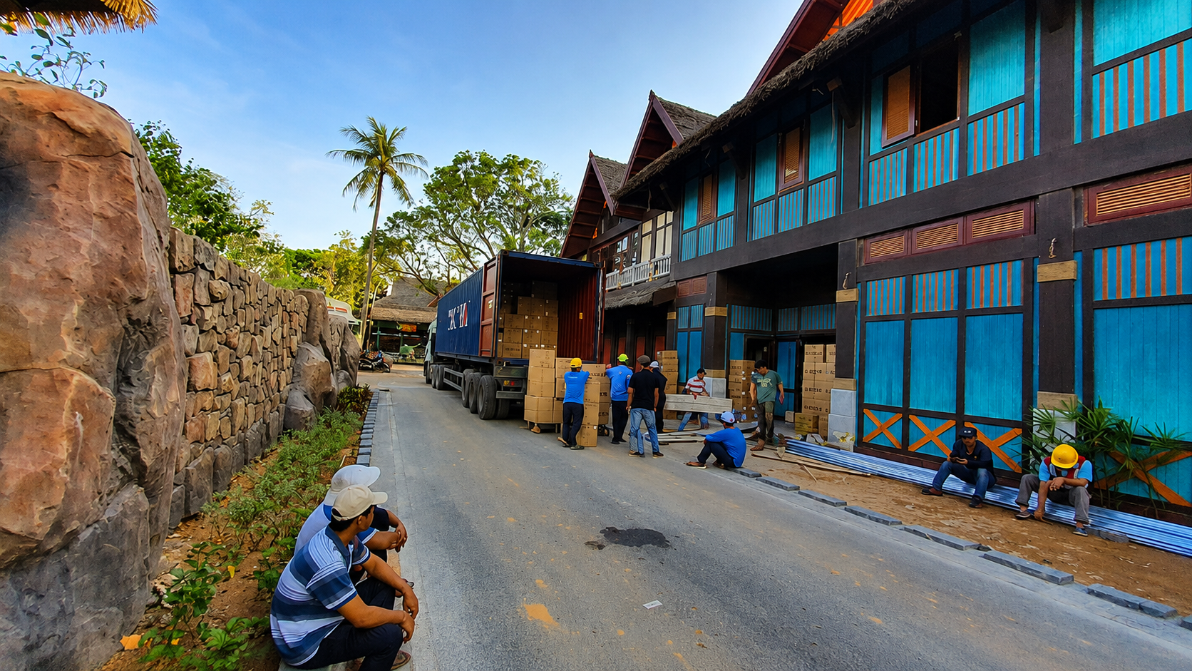 van-chuyen-noi-that-ra-dao-hon-thom-phuc-vu-du-an-cap-treo-hon-thom