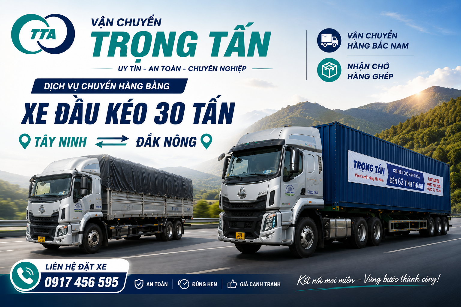 Nhận vận chuyển hàng từ Tây Ninh đi Đắk Nông bằng xe đầu kéo, phù hợp với các chuyến hàng đường dài và lô hàng số lượng lớn. cho-thue-xe-dau-keo-van-chuyen-hang-tay-ninh-di-dak-nong