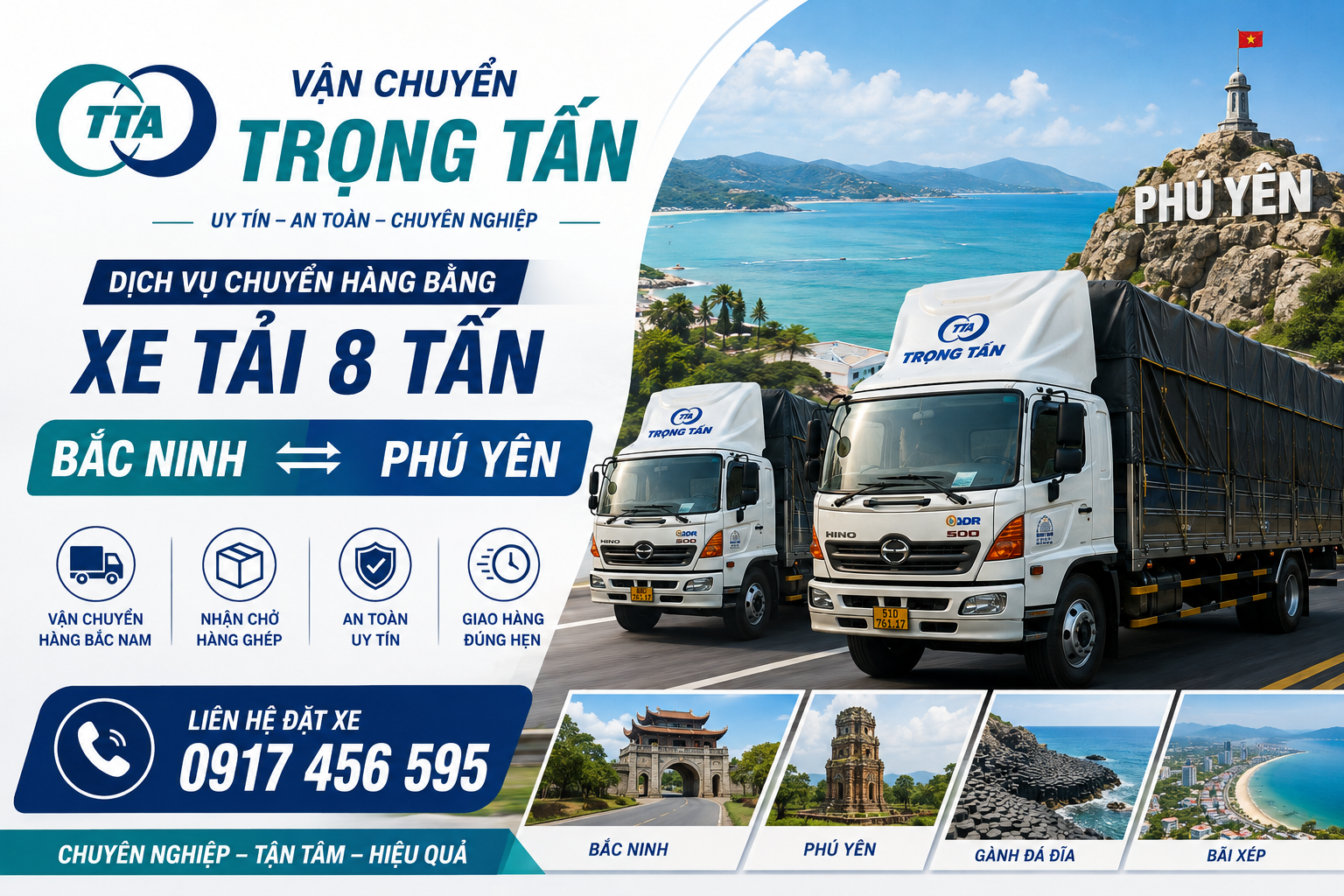 Xe tải 8 tấn nhận hàng tại Bắc Ninh, chạy đường dài vào Phú Yên và giao tận nơi theo thời gian đã thống nhất. cho-thue-xe-tai-8-tan-van-chuyen-hang-bac-ninh-di-phu-yen
