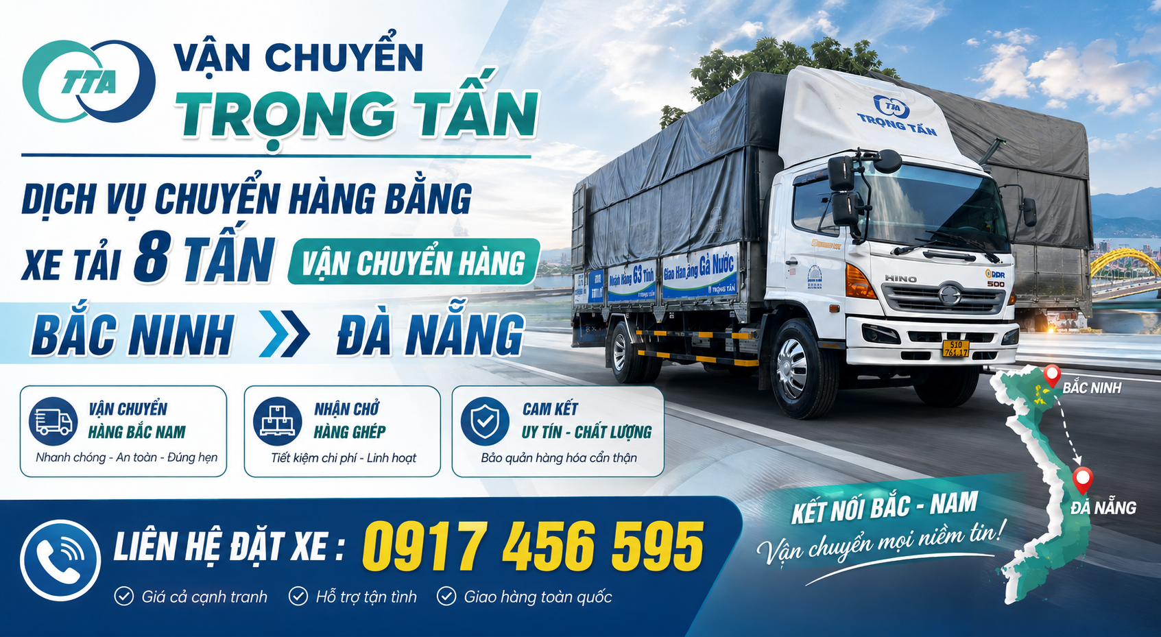 Xe tải 8 tấn nhận hàng tại Bắc Ninh, vận chuyển đường dài đến Đà Nẵng và giao tận nơi theo thời gian khách hàng yêu cầu. cho-thue-xe-tai-8-tan-van-chuyen-hang-bac-ninh-di-da-nang