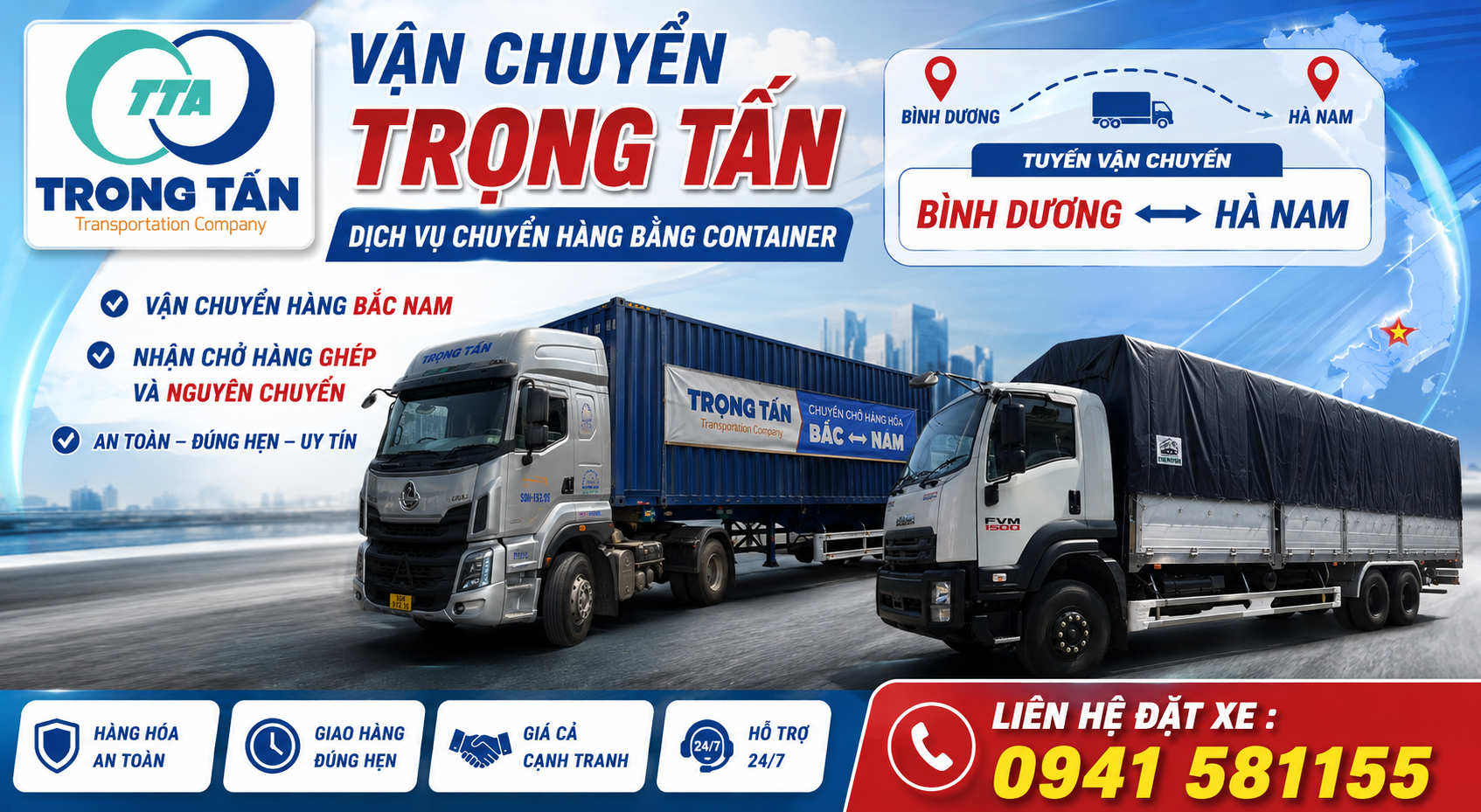Dịch vụ cho thuê xe đầu kéo container chở hàng uy tín giá rẻ xuất phát từ các khu công nghiệp tại Bình Dương vận chuyển đường dài an toàn ra tận nơi Hà Nam. Cho-thue-xe-dau-keo-container-cho-hang-Binh-Duong-di-Ha-Nam