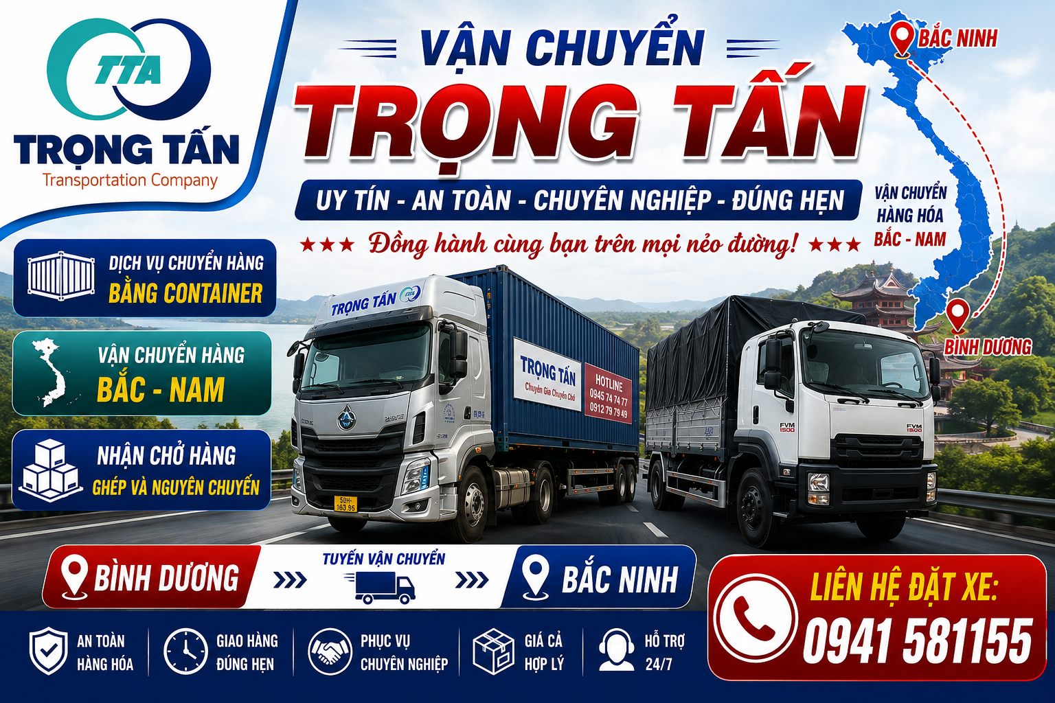 Cho thuê xe đầu kéo kéo container chở hàng hóa khối lượng lớn tuyến Bình Dương đi Bắc Ninh với cước phí cạnh tranh, hỗ trợ doanh nghiệp tối ưu chi phí. Cho-thue-xe-dau-keo-container-cho-hang-Binh-Duong-di-Bac-Ninh