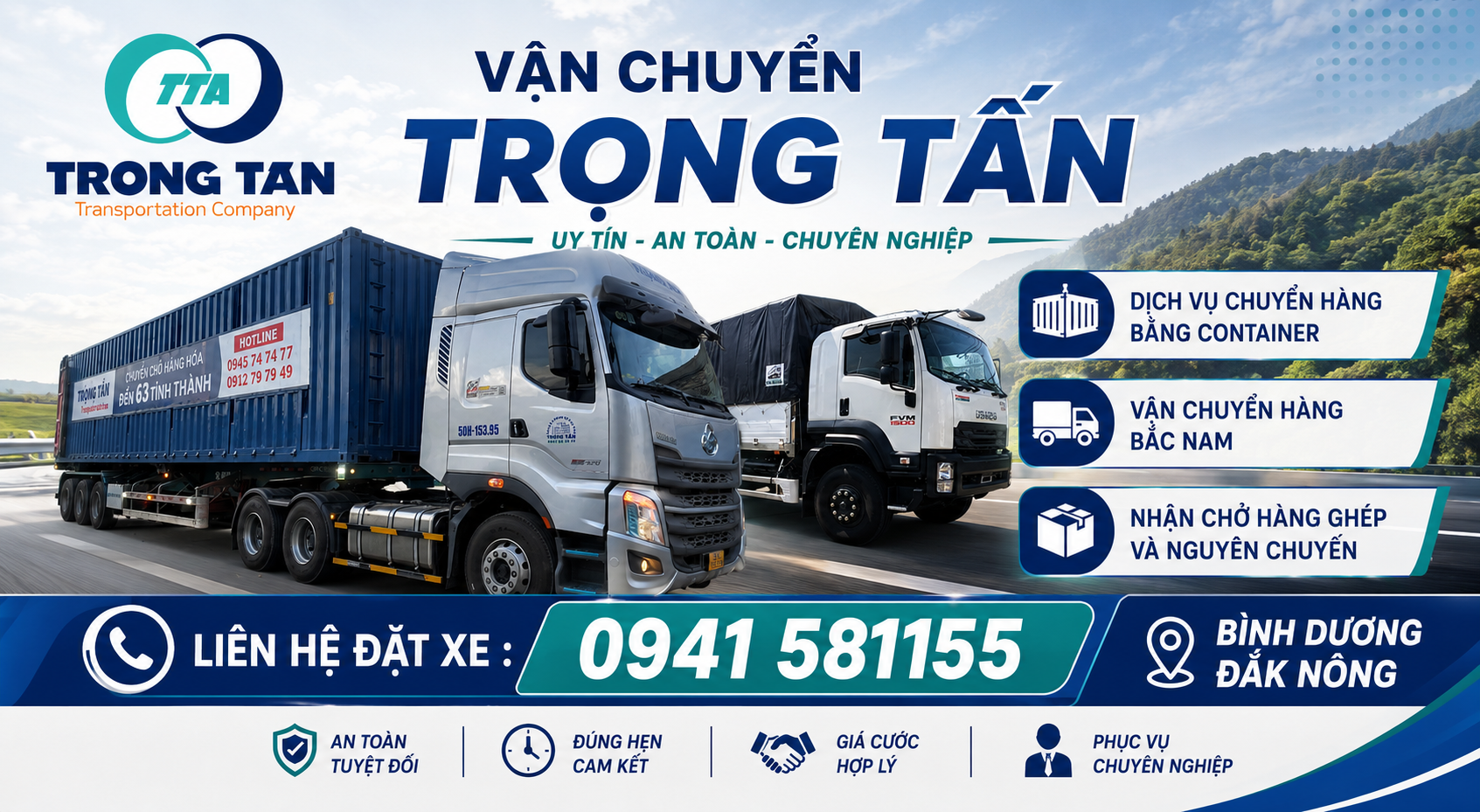 Cho thuê xe đầu kéo container chở hàng Bình Dương đi Đắk Nông an toàn, giá tốt, nhận hàng ghép và nguyên chuyến, giao nhận đúng thời gian. Cho-thue-xe-dau-keo-container-cho-hang-Binh-Duong-di-Dak-Nong