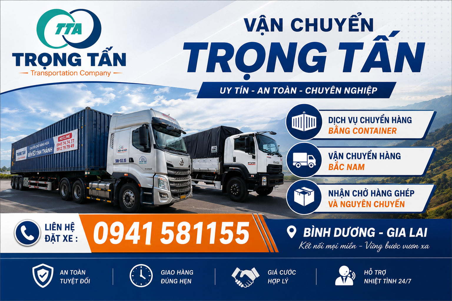 Cho thuê xe đầu kéo container chở hàng Bình Dương đi Gia Lai, đa dạng loại xe, vận chuyển hàng hóa an toàn, đúng thời gian, hỗ trợ báo giá nhanh chóng. Cho-thue-xe-dau-keo-container-cho-hang-Binh-Duong-di-Gia-Lai