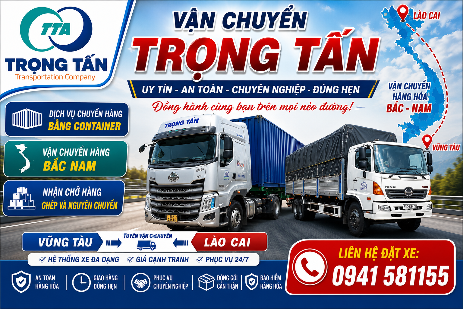 Cho thuê xe đầu kéo container chở hàng từ Bình Dương đi Lào Cai an toàn, cước phí tối ưu, đảm bảo giao hàng đúng tiến độ cho mọi doanh nghiệp. Cho-thue-xe-dau-keo-container-cho-hang-Binh-Duong-di-Lao-Cai