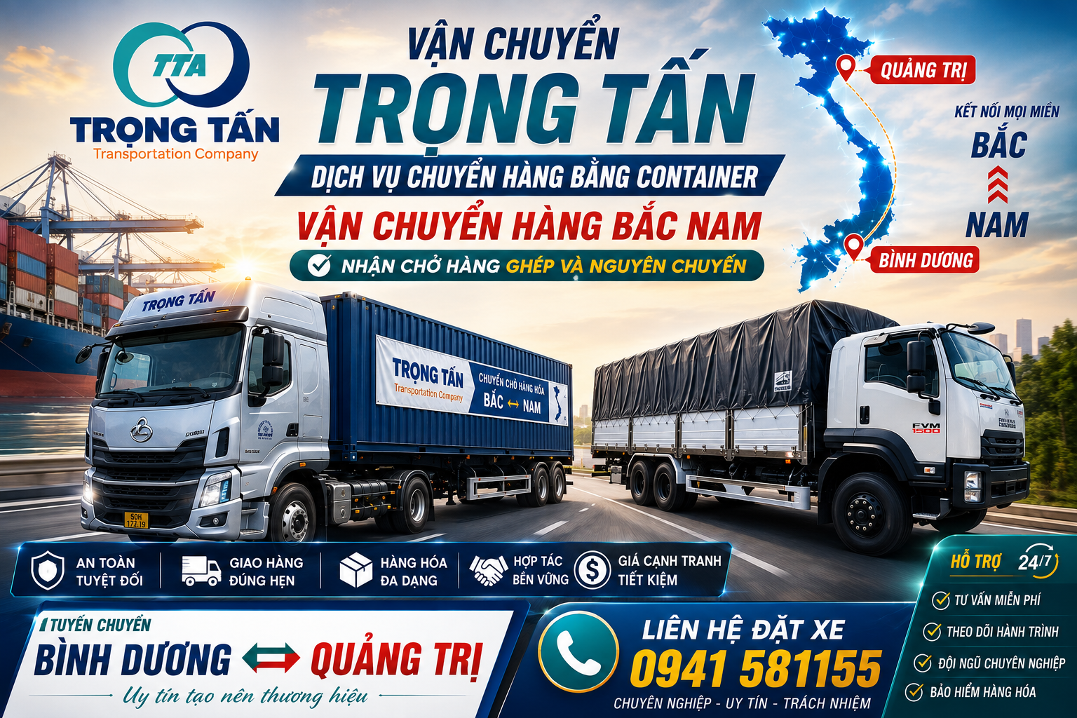 Xe đầu kéo container chở hàng Bình Dương đi Quảng Trị, đội xe đời mới, tài xế thông thạo tuyến đường miền Trung, giao hàng đúng lịch trình, đảm bảo an toàn tuyệt đối cho hàng hóa doanh nghiệp. Cho-thue-xe-dau-keo-container-cho-hang-Binh-Đuon-di-Quang-Tri