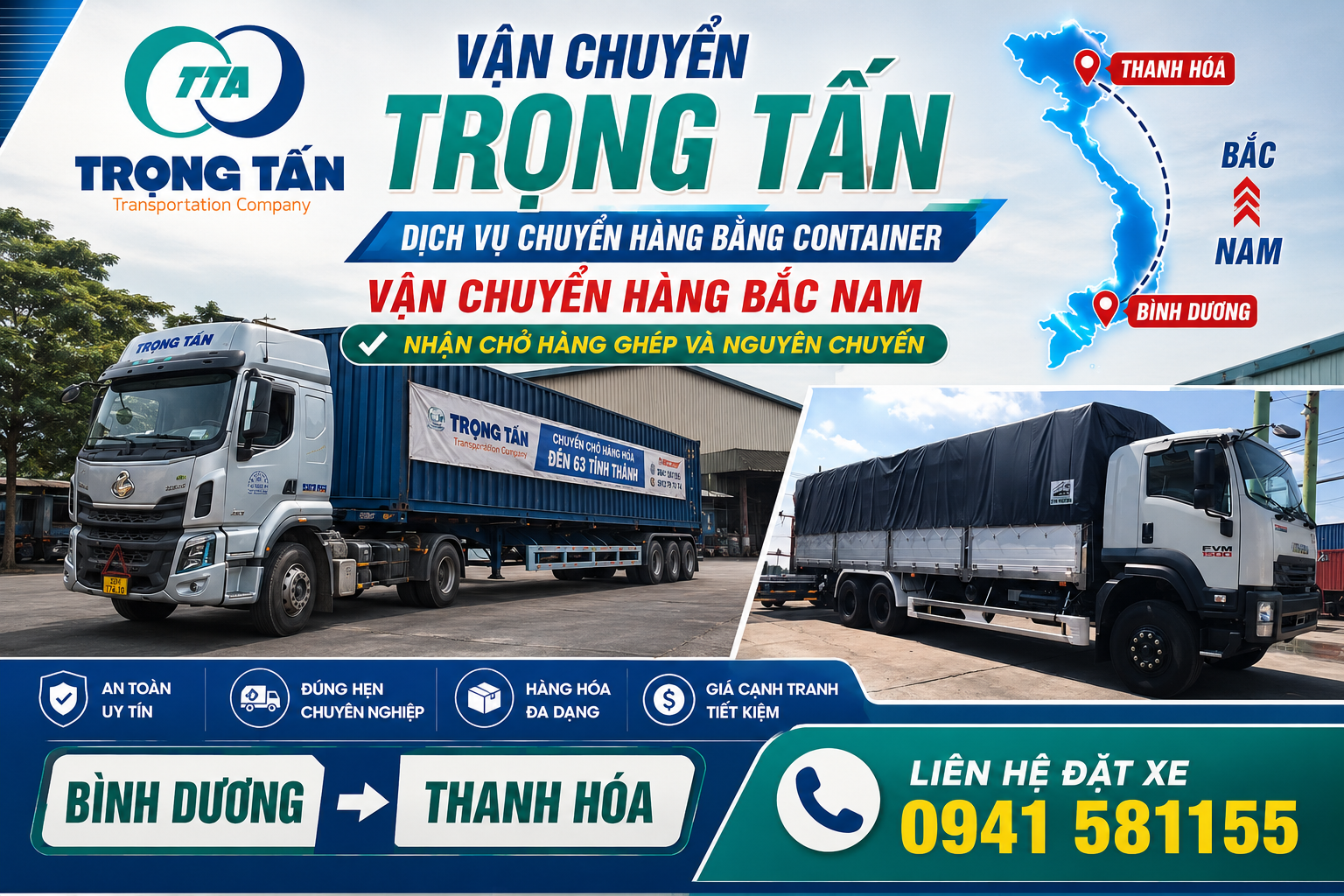 Dịch vụ cho thuê xe đầu kéo container chở hàng từ Bình Dương đi Thanh Hóa uy tín, đáp ứng tải trọng lớn, bảo quản hàng hóa an toàn tuyệt đối và hỗ trợ giao tận nơi. Cho-thue-xe-dau-keo-container-cho-hang-Binh-Duong-di-Thanh-Hoa