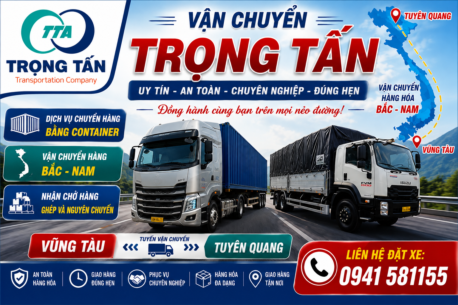 Dịch vụ cho thuê xe đầu kéo container chở hàng Bình Dương đi Bắc Kạn uy tín, cước rẻ cạnh tranh. Đội xe 20ft-40ft nguyên chuyến, giao nhanh, bảo hiểm trọn gói. Cho-thue-xe-dau-keo-container-cho-hang-Binh-Dương-di-Tuyen-Quang