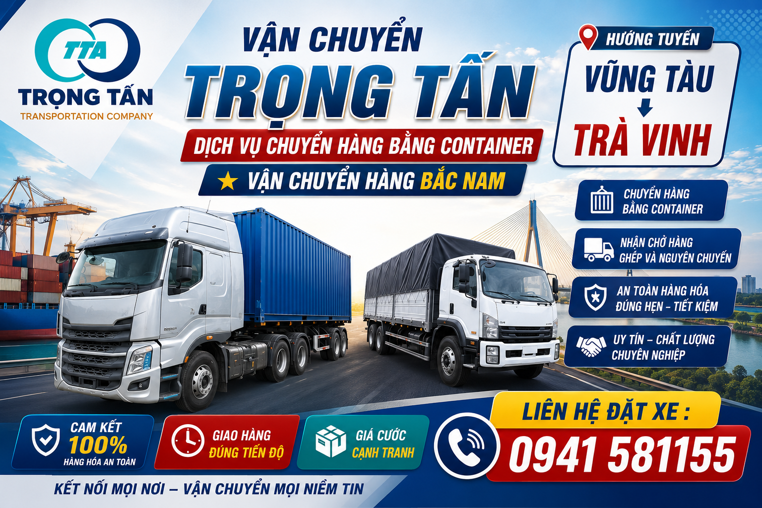 Cho thuê xe đầu kéo container chở hàng thiết bị vật tư công nghiệp tuyến Vũng Tàu đi Trà Vinh phục vụ dự án Nhiệt điện Duyên Hải, đảm bảo an toàn tuyệt đối và giá tốt. Cho-thue-xe-dau-keo-container-cho-hang-Vung-Tau-Tra-Vinh