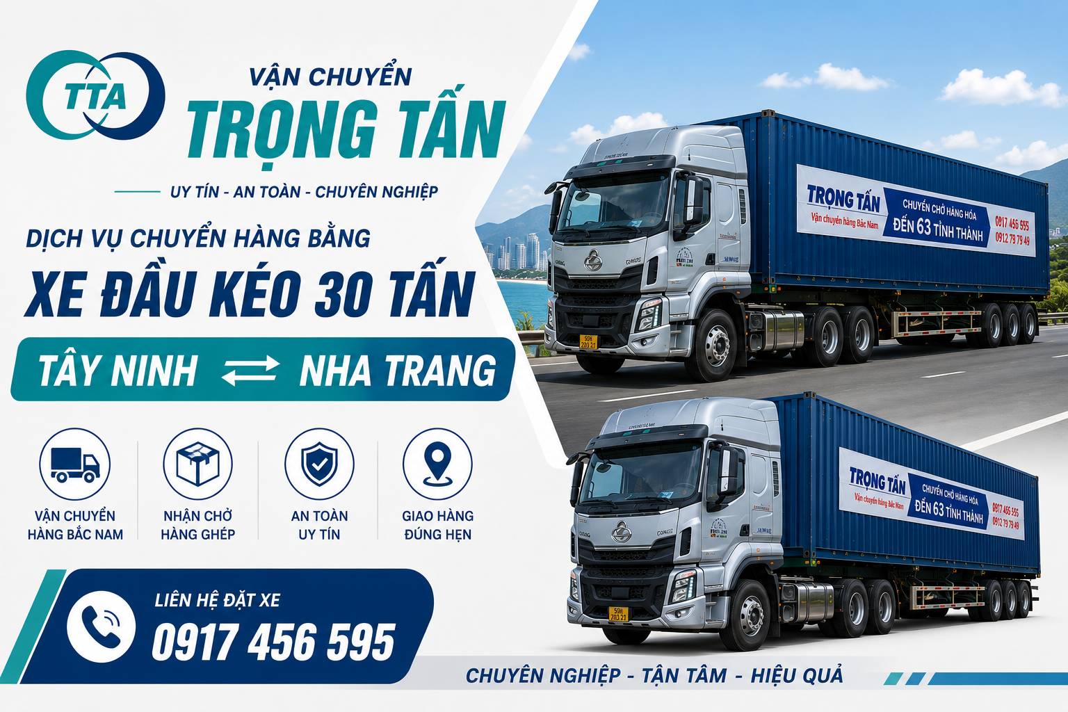Dịch vụ cho thuê xe đầu kéo vận chuyển hàng từ Tây Ninh đi Nha Trang, nhận chở máy móc, thiết bị, hàng công nghiệp, vật tư xây dựng và hàng số lượng lớn. cho-thue-xe-dau-keo-van-chuyen-hang-tay-ninh-di-nha-trang
