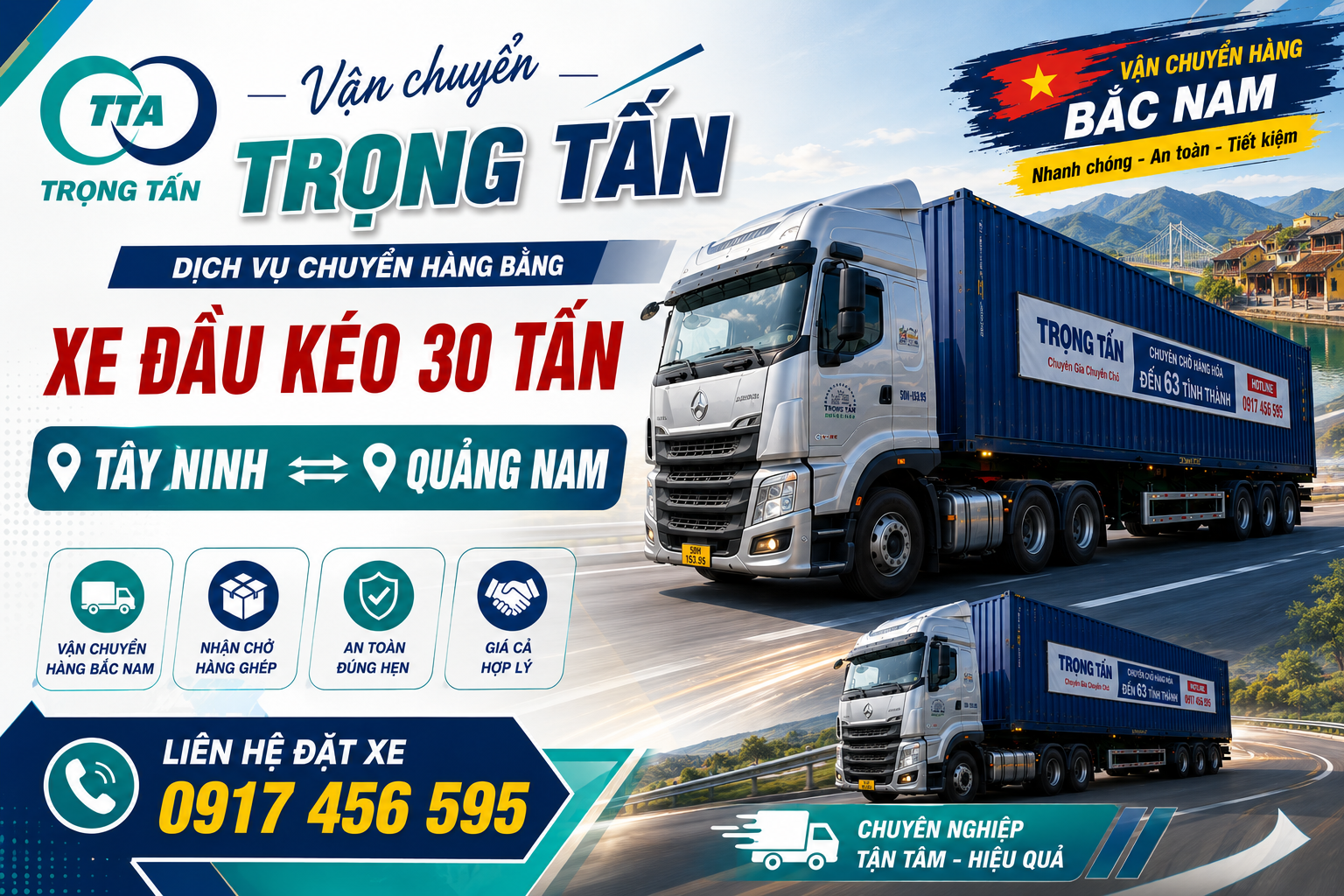 Dịch vụ cho thuê xe đầu kéo vận chuyển hàng từ Tây Ninh đi Quảng Nam nhận chở hàng nặng, hàng cồng kềnh, máy móc công nghiệp, hàng cơ khí và vật tư công trình. cho-thue-xe-dau-keo-van-chuyen-hang-tay-ninh-di-quang-nam
