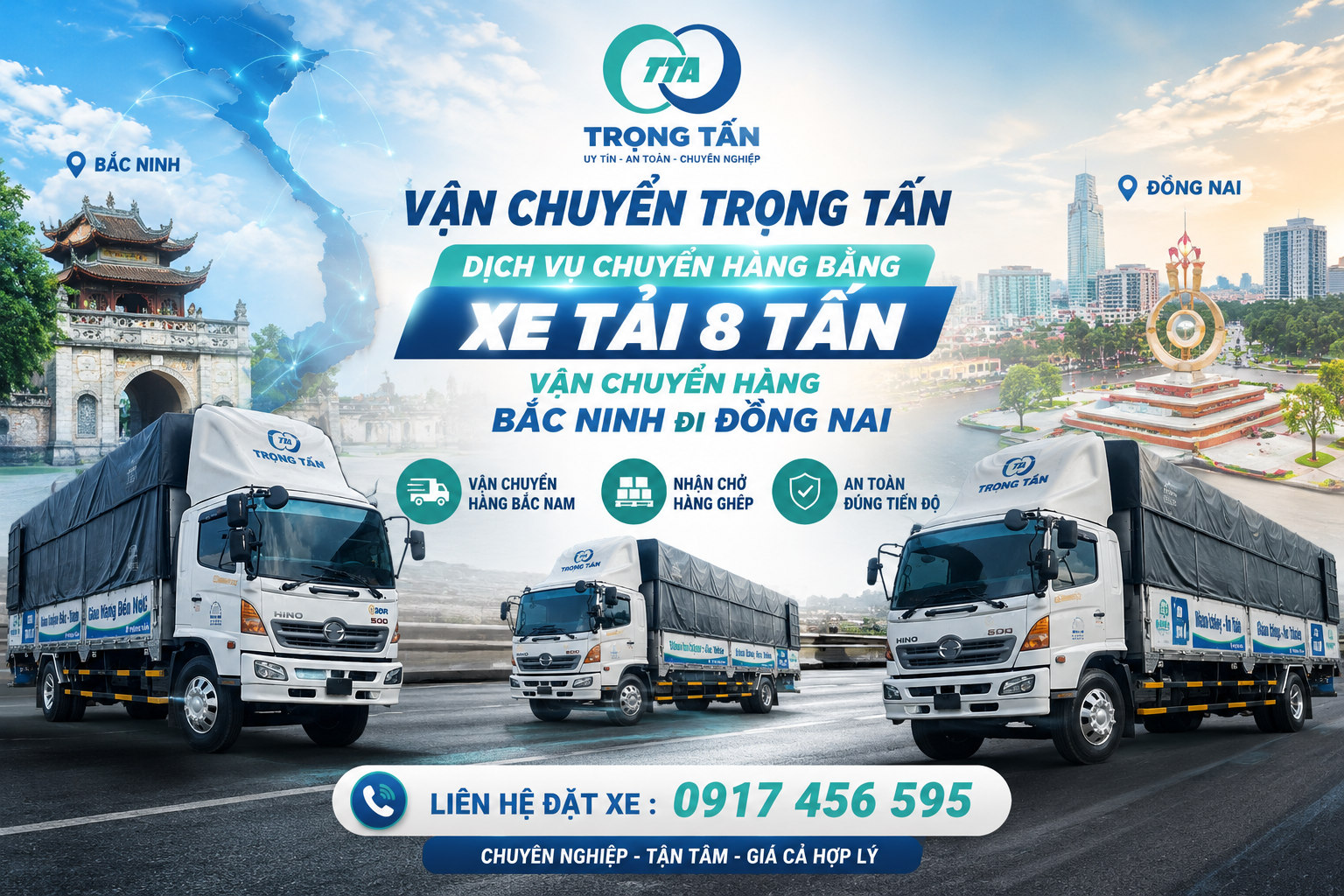 Xe tải 8 tấn nhận chở hàng từ Bắc Ninh đi Đồng Nai, phù hợp với hàng máy móc, nội thất, hàng đóng kiện, vật tư và nhiều mặt hàng khác theo tải trọng thực tế. cho-thue-xe-tai-8-tan-van-chuyen-hang-bac-ninh-di-dong-nai