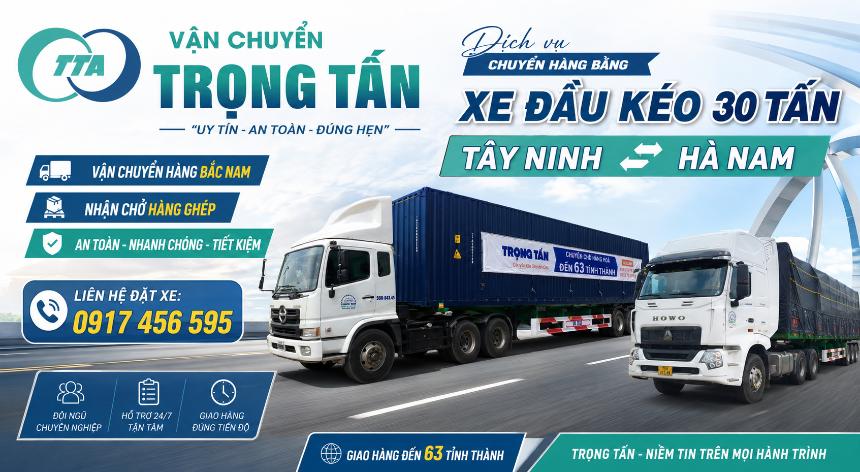Dịch vụ cho thuê xe đầu kéo 30 tấn chở hàng từ Tây Ninh đi Hà Nam chuyên vận chuyển máy móc, thiết bị công nghiệp, kết cấu thép, vật tư công trình, hàng nặng và hàng cồng kềnh. cho-thue-xe-dau-keo-30-tan-cho-hang-tay-ninh-di-ha-nam