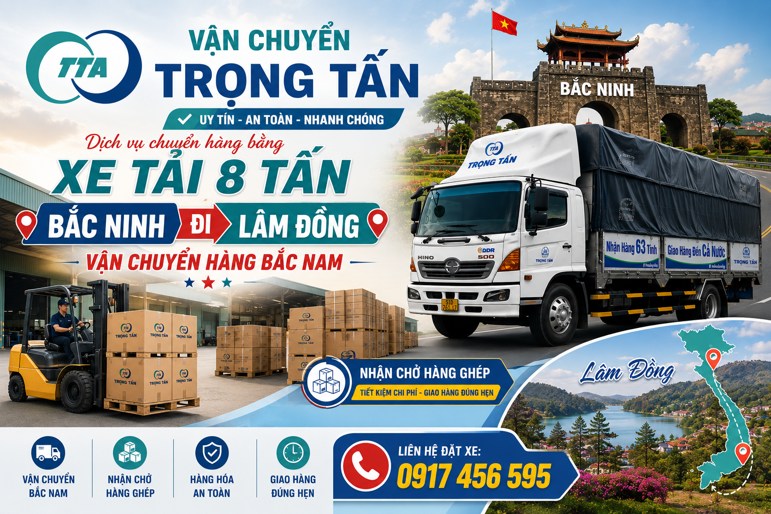 Xe tải 8 tấn nhận hàng tại Bắc Ninh, vận chuyển đường dài đến Lâm Đồng, nhận đa dạng hàng hóa phù hợp và hỗ trợ giao tận nơi theo lịch đã thống nhất. cho-thue-xe-tai-8-tan-van-chuyen-hang-bac-ninh-di-lam-dong