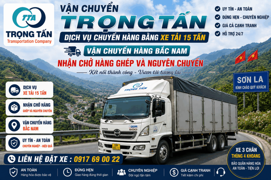 Dịch vụ cho thuê xe tải 15 tấn Vũng Tàu đi Sơn La, chuyên vận chuyển hàng công nghiệp, máy móc, thiết bị, vật liệu xây dựng và hàng đóng kiện. cho-thue-xe-tai-15-tan-vung-tau-di-son-la