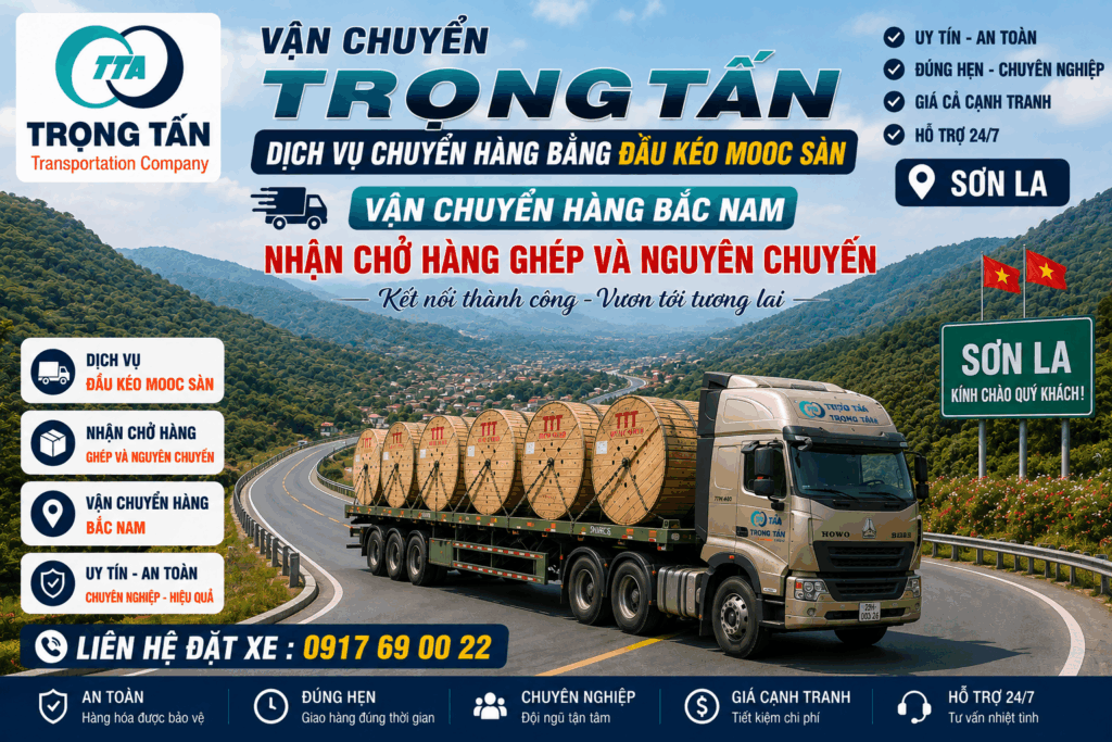 Dịch vụ cho thuê xe đầu kéo mooc sàn Vũng Tàu đi Sơn La, chuyên vận chuyển máy móc, thiết bị, sắt thép, hàng công trình và hàng nặng đường dài. cho-thue-xe-dau-keo-mooc-san-vung-tau-di-son-la