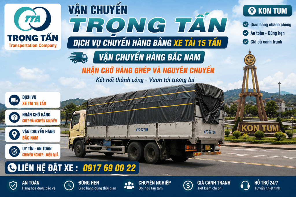Dịch vụ cho thuê xe tải 15 tấn Tây Ninh đi Kon Tum, chuyên vận chuyển hàng công nghiệp, hàng tiêu dùng, máy móc và vật liệu xây dựng đường dài. cho-thue-xe-tai-15-tan-tay-ninh-di-kon-tum-van-chuyen-hang-hoa
