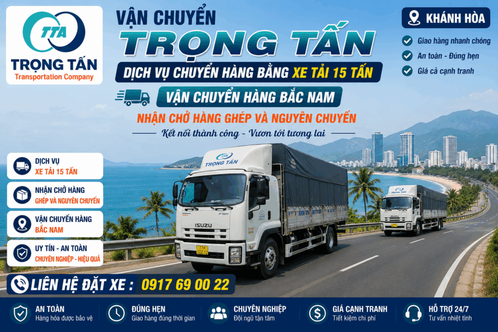 Dịch vụ cho thuê xe tải 15 tấn Tây Ninh đi Khánh Hòa chuyên vận chuyển hàng công nghiệp, hàng tiêu dùng, vật liệu xây dựng và hàng nguyên chuyến an toàn. cho-thue-xe-tai-15-tan-tay-ninh-di-khanh-hoa-gia-tot-giao-hang-nhanh