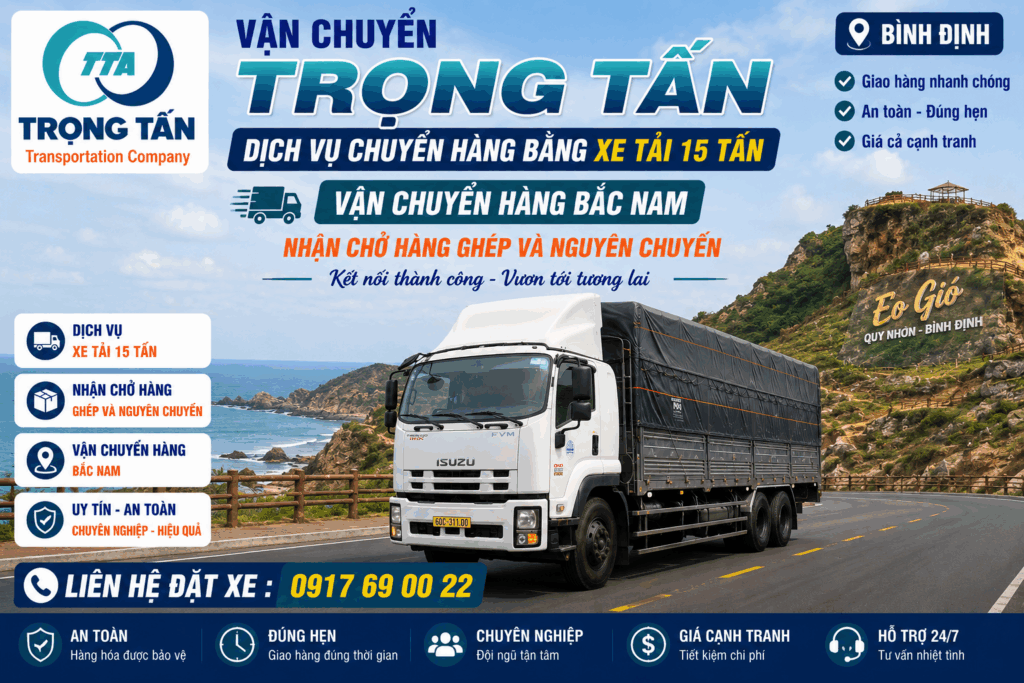 Dịch vụ cho thuê xe tải 15 tấn nhận vận chuyển hàng ghép, hàng nguyên chuyến, máy móc, hàng công nghiệp và vật liệu xây dựng từ Tây Ninh đi Bình Định. cho-thue-xe-tai-15-tan-tay-ninh-di-binh-din