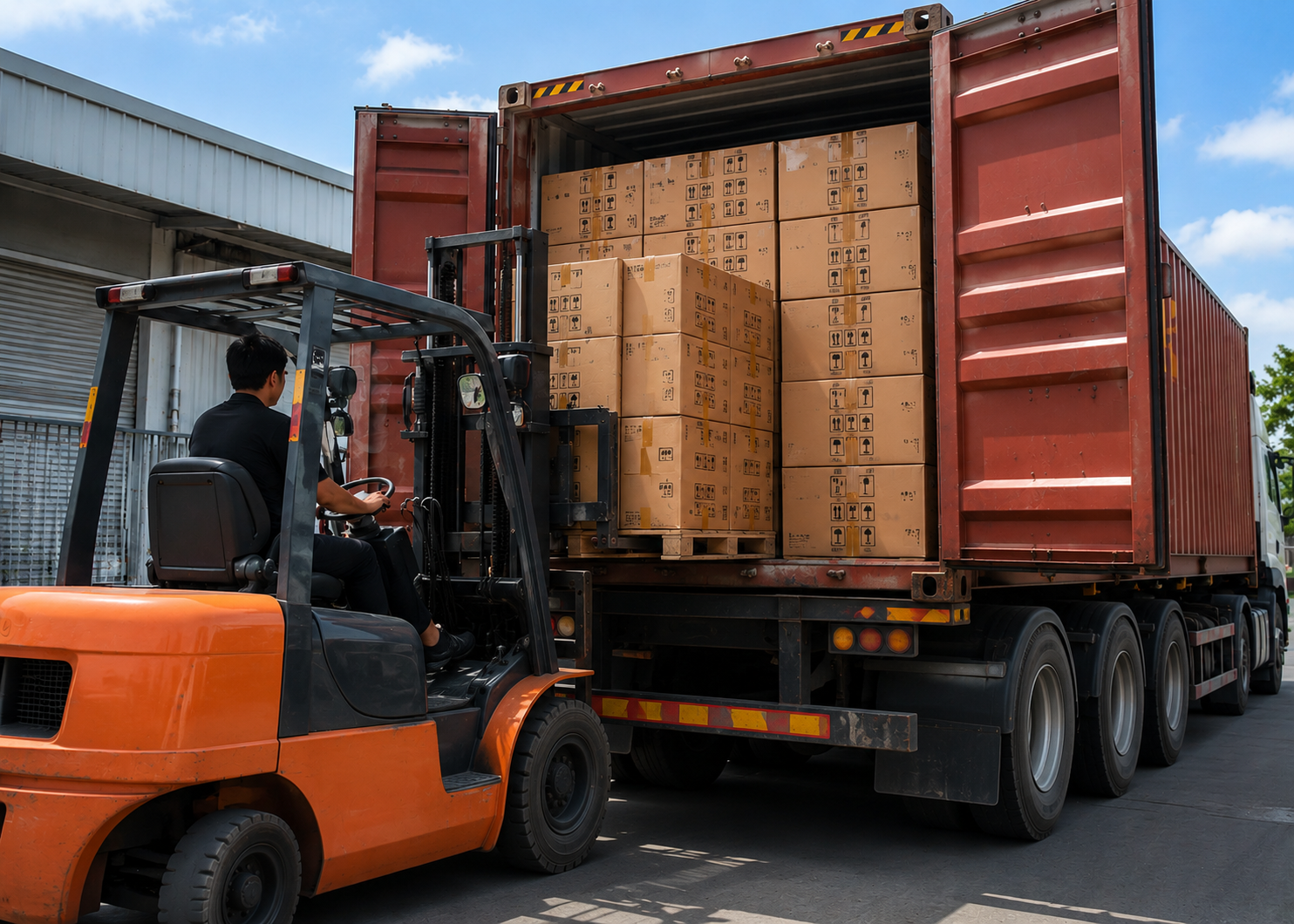 Hàng được nhận tại điểm gửi và giao thẳng đến nhà máy, hạn chế việc chuyển hàng qua nhiều nơi và giúp nhận hàng thuận tiện hơn. van-chuyen-va-giao-hang-tan-noi-tai-nha-may