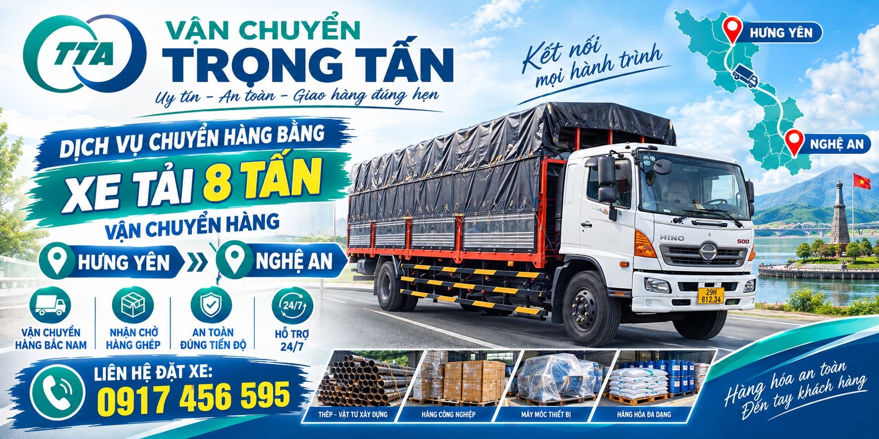 cho-thue-xe-tai-8-tan-van-chuyen-hang-hung-yen-di-nghe-an