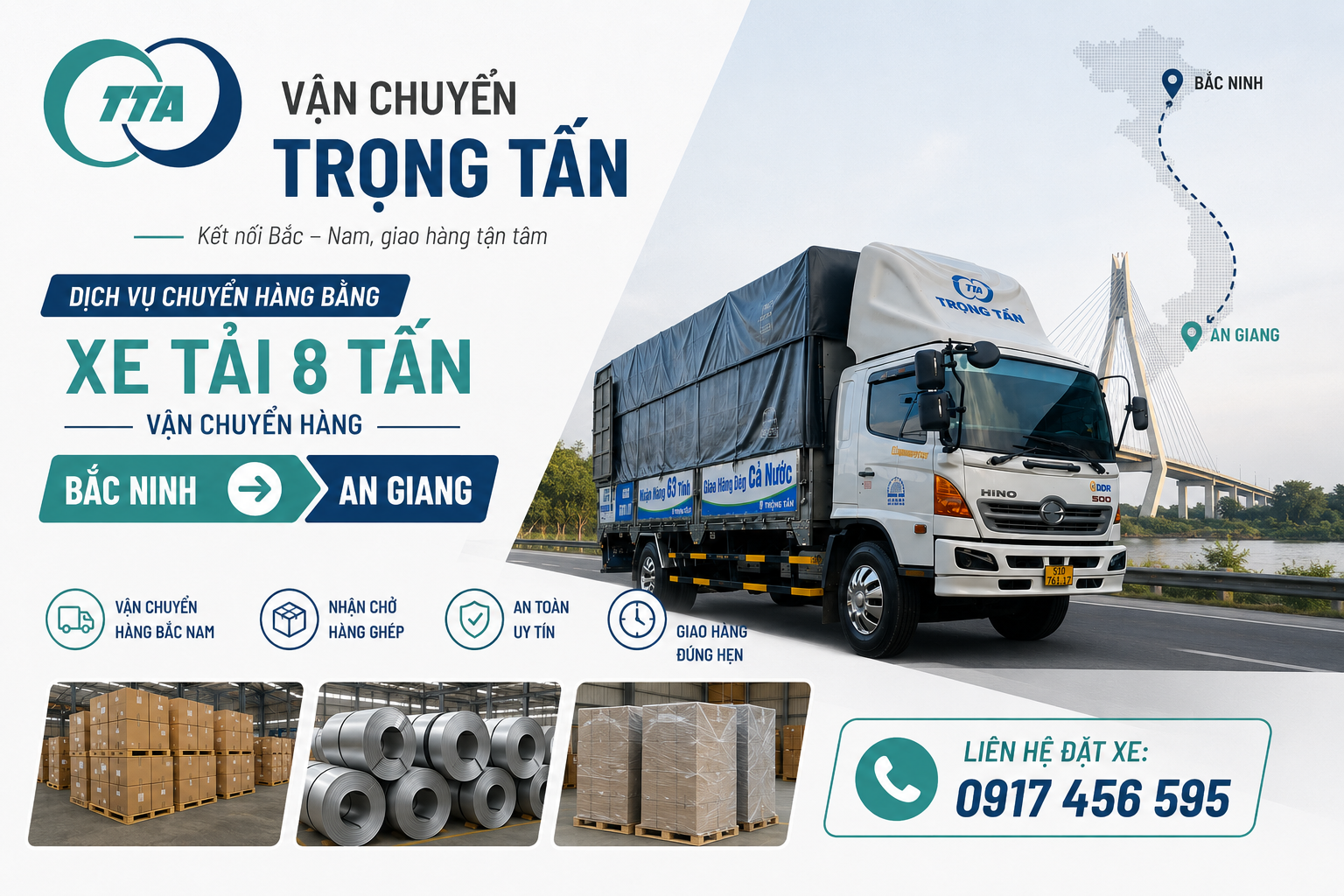 Nhận vận chuyển hàng Bắc Ninh đi An Giang bằng xe tải 8 tấn, hỗ trợ lấy hàng tận nơi và giao hàng đến địa chỉ yêu cầu. cho-thue-xe-tai-8-tan-van-chuyen-hang-bac-ninh-di-an-giang