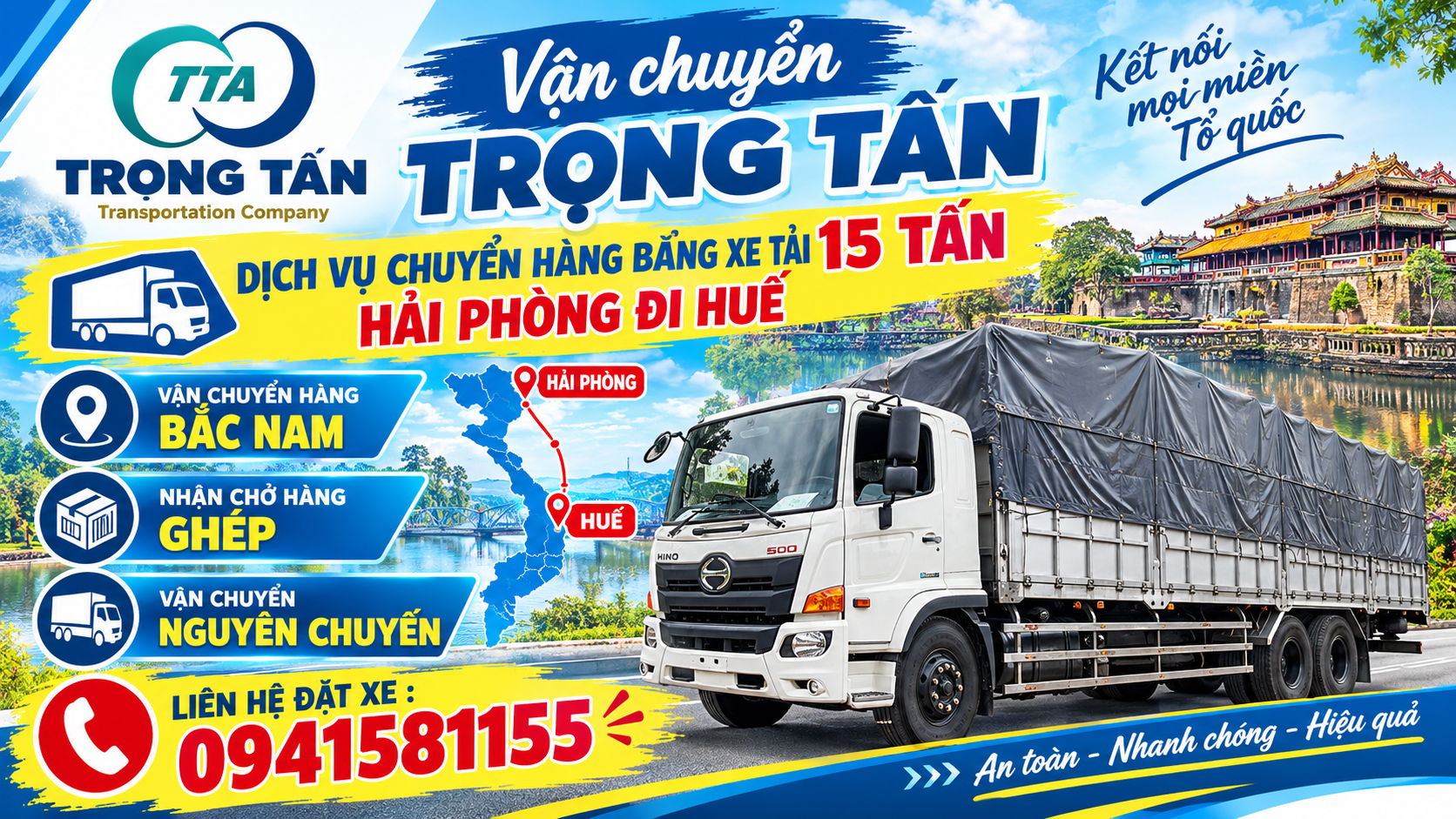 Dịch vụ cho thuê xe 15 tấn chở hàng từ Hải Phòng đi Huế uy tín chuyên nghiệp giúp doanh nghiệp vận chuyển hàng hóa an toàn nhanh chóng và tối ưu chi phí Cho-thue-xe-15-tan-cho-hang-tu-Hai-Phong-di-Hue