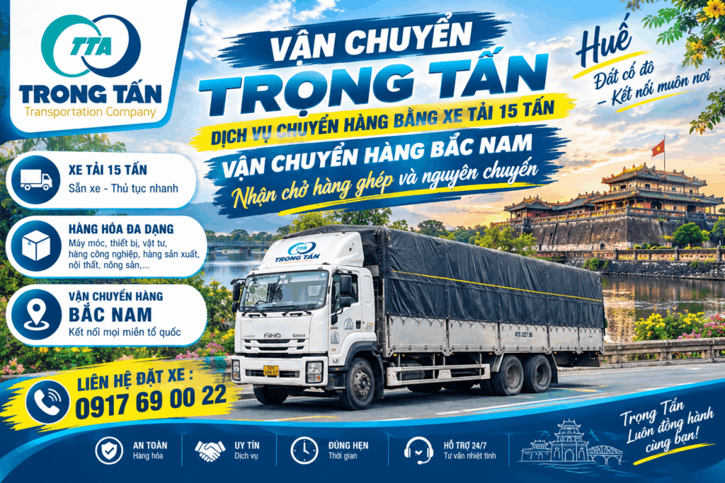 Cho thuê xe tải 15 tấn Vũng Tàu đi Huế, nhận vận chuyển máy móc, thiết bị, hàng công nghiệp, hàng đóng kiện và nhiều loại hàng hóa đường dài. cho-thue-xe-tai-15-tan-vung-tau-di-hue