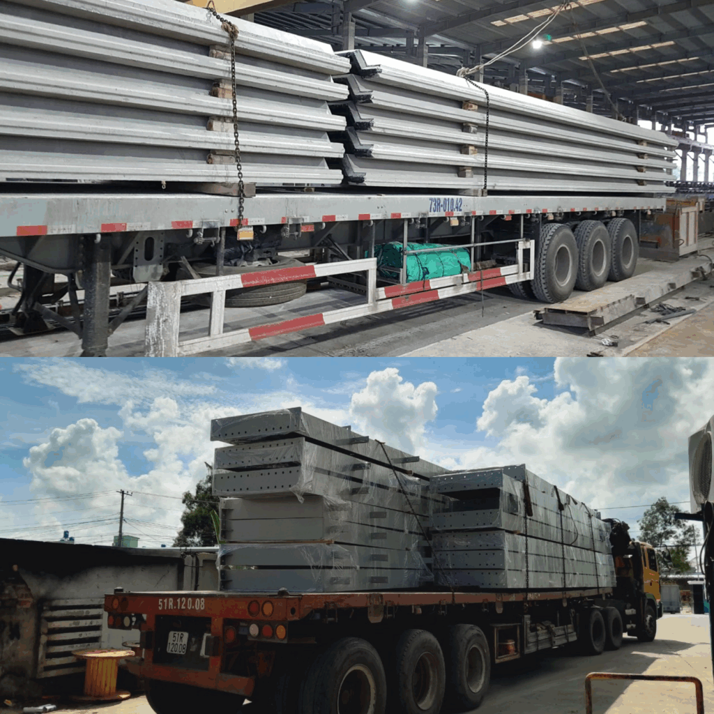 Xe tải và đầu kéo container hỗ trợ giao nhận hàng hóa tận nơi, kết nối kho xưởng, nhà máy và công trình trên các tuyến vận chuyển Bắc Trung Nam. giao-nhan-hang-hoa-tan-noi-bang-xe-tai-va-dau-keo-container-bac-trung-nam