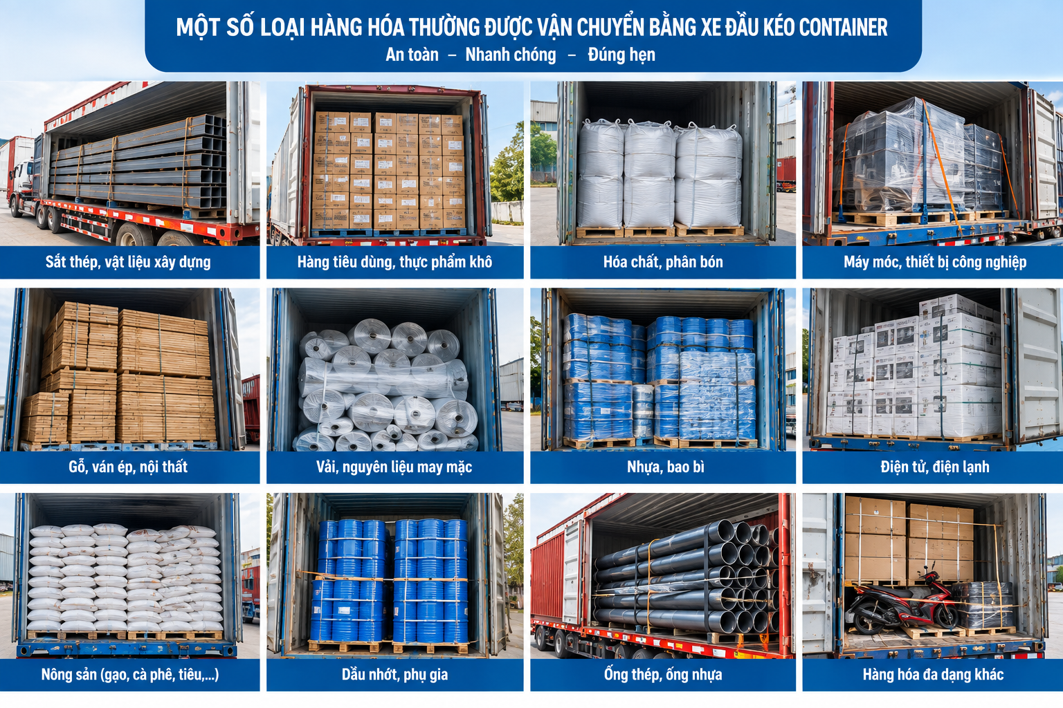 Nhận chở đa dạng hàng hóa từ máy móc, thiết bị đến vật tư và hàng công nghiệp, lựa chọn phương tiện phù hợp với từng lô hàng. Nhan-cho-da-dang-hang-hoa-dap-ung-nhieu-nhu-cau-van-chuyen