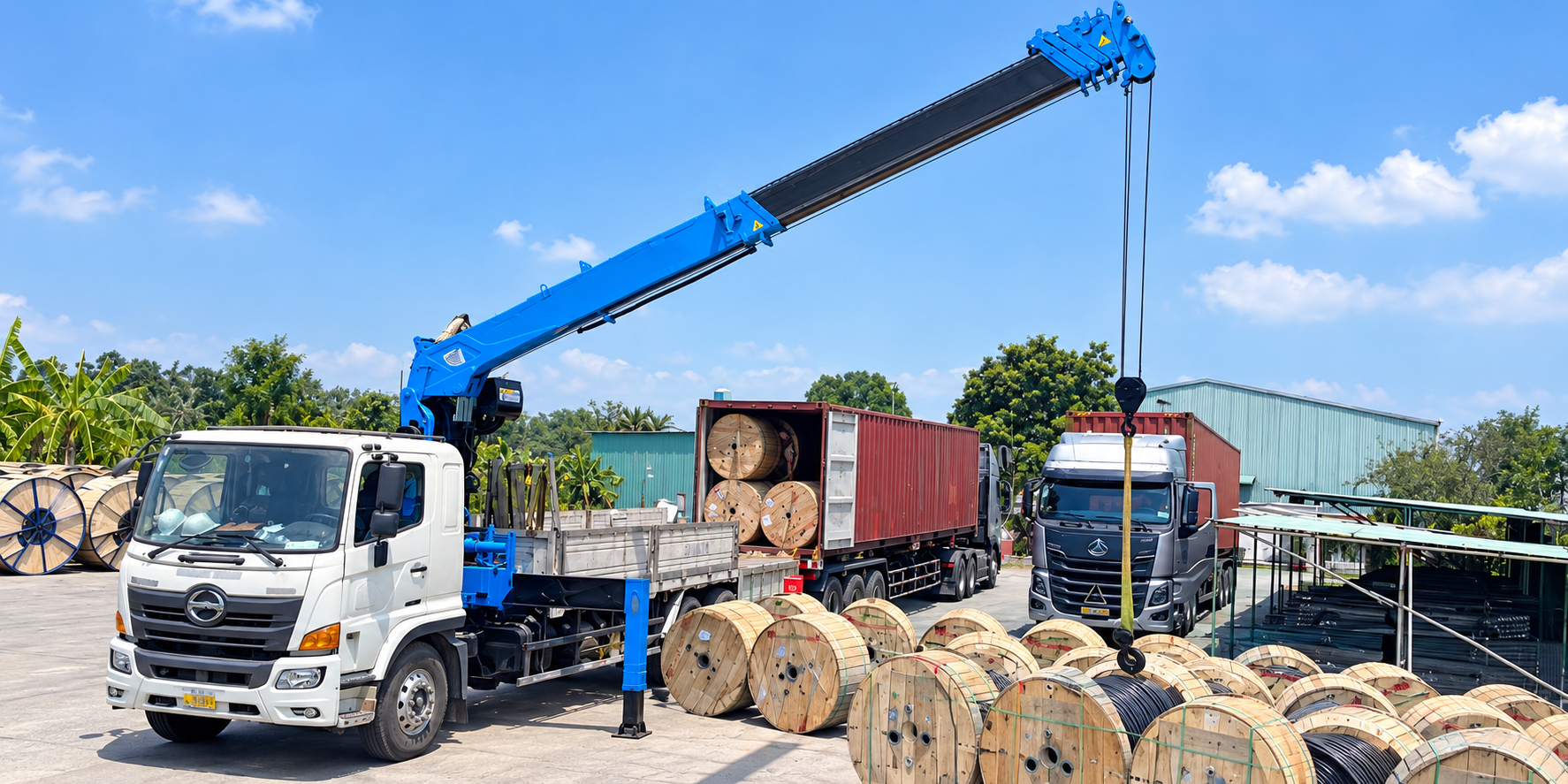 Nhận vận chuyển cáp điện số lượng lớn đến công trình, hỗ trợ sắp xếp hàng hóa và giao đúng địa điểm yêu cầu. van-chuyen-cap-dien-so-luong-lon-phuc-vu-cong-trinh