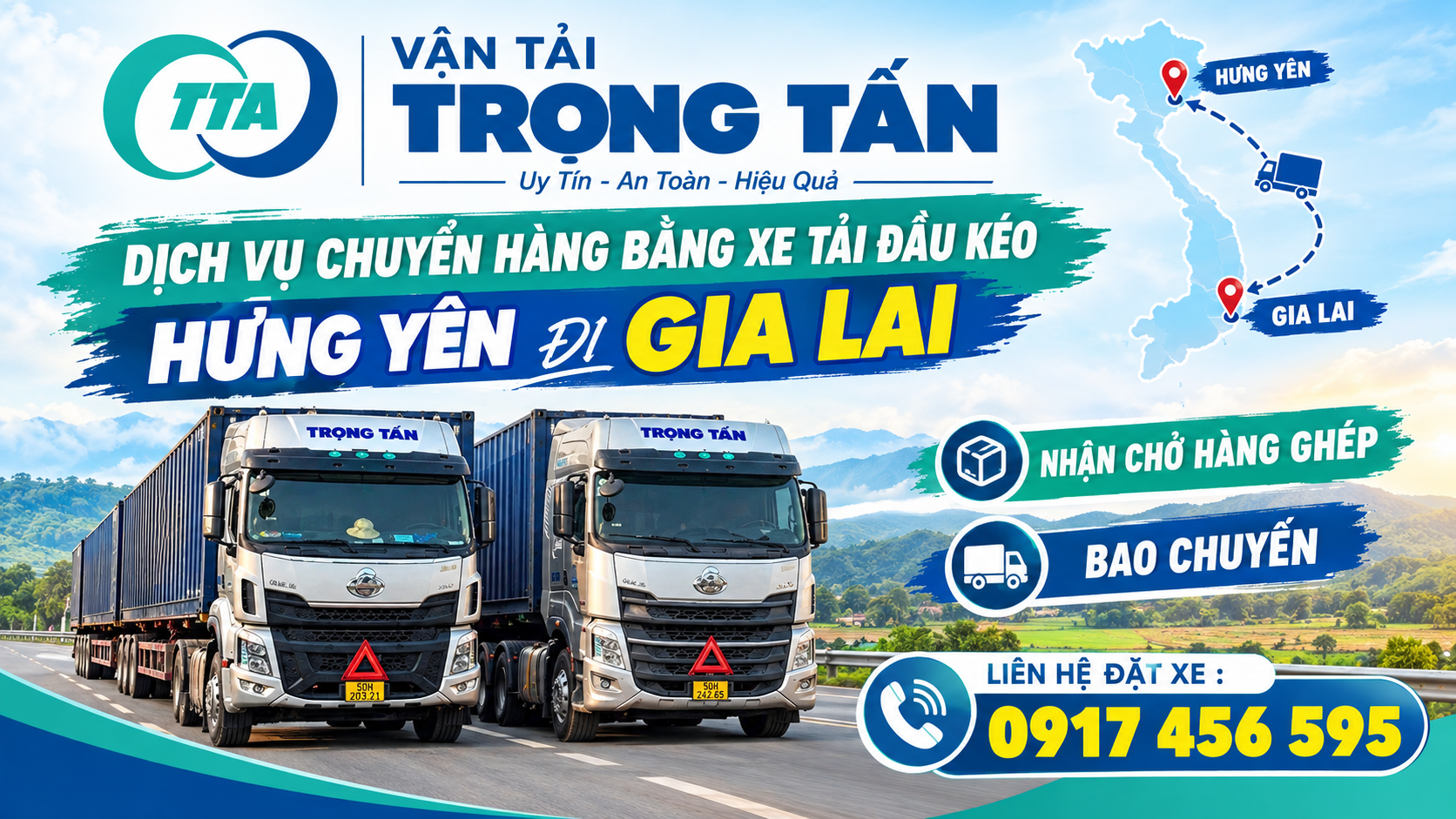 Cho thuê xe đầu kéo container vận chuyển máy móc, thiết bị, vật tư và hàng công nghiệp từ Hưng Yên đi Gia Lai, nhận hàng tại kho và giao tận nơi. cho-thue-xe-dau-keo-container-cho-hang-hung-yen-di-gia-lai