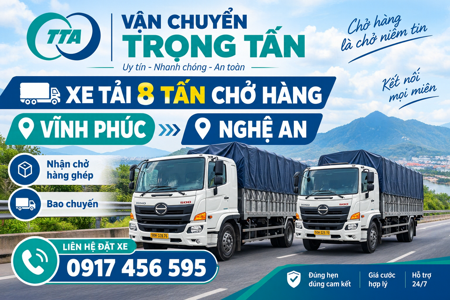 Dịch vụ cho thuê xe tải 8 tấn chở hàng từ Vĩnh Phúc đi Nghệ An, nhận vận chuyển hàng công nghiệp, máy móc, vật tư và hàng đóng kiện, hỗ trợ sắp xếp phương tiện phù hợp và giao nhận tận nơi. cho-thue-xe-tai-8-tan-cho-hang-vinh-phuc-di-nghe-an