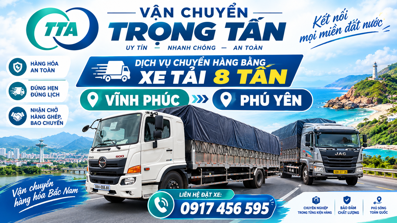 Dịch vụ cho thuê xe tải 8 tấn vận chuyển hàng từ Vĩnh Phúc đi Phú Yên, nhận hàng tại kho xưởng và giao đến địa chỉ theo yêu cầu của khách hàng. cho-thue-xe-tai-8-tan-cho-hang-tu-vinh-phuc-di-phu-yen