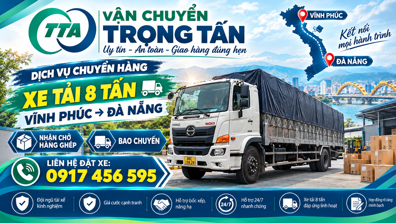 cho-thue-xe-tai-8-tan-van-chuyen-hang-tu-vinh-phuc-di-da-nang